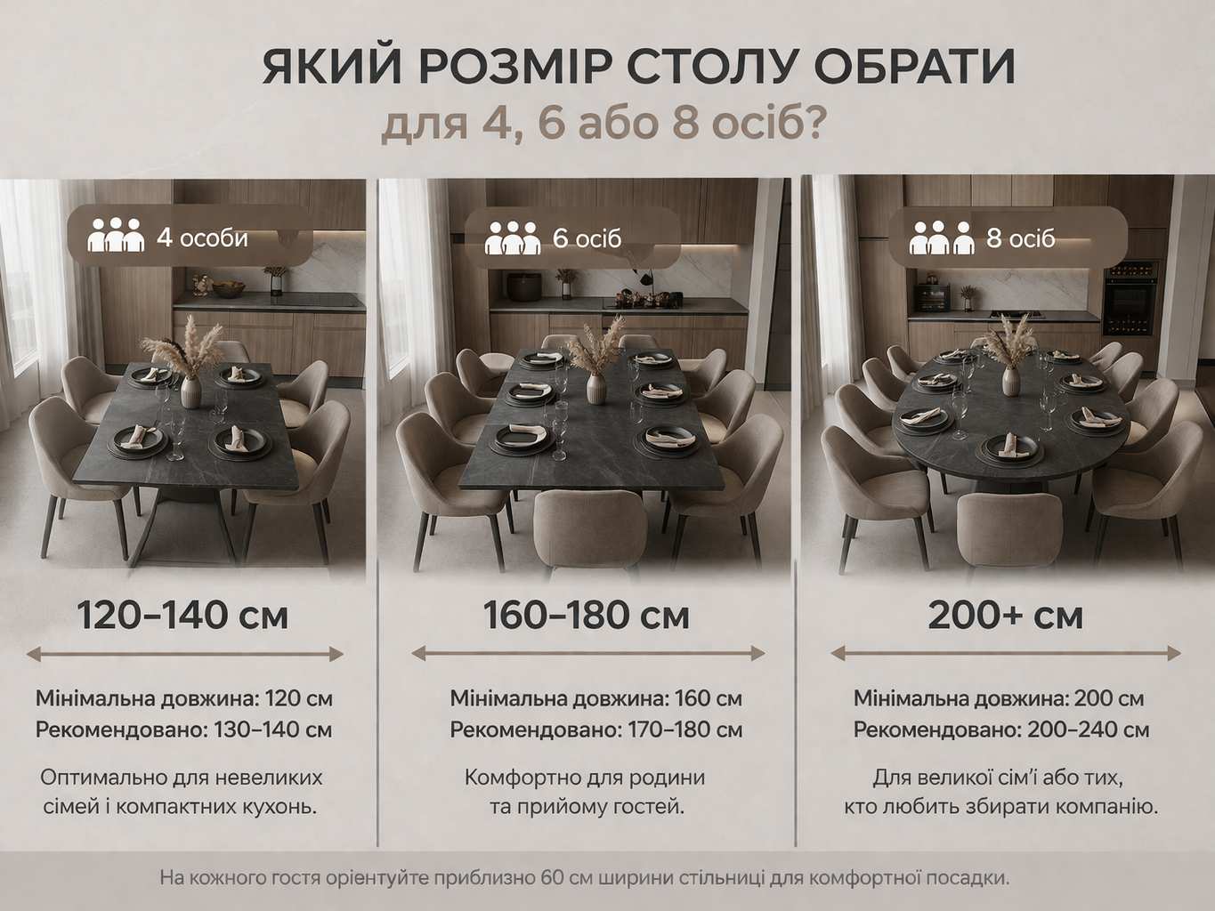 Який розмір столу обрати